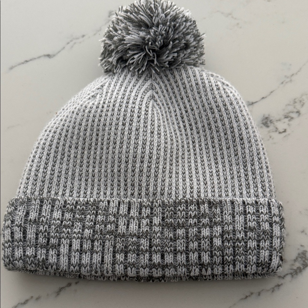 L.L. Bean Gray Knit Pom-Pom Beanie